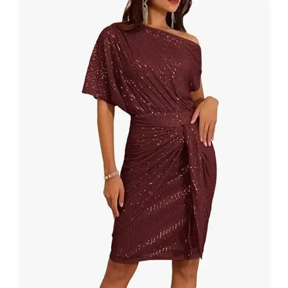 Grace Karin Sequin Glitter Off The Shoulder Cocktail Party Dress NWT Size XL - Picture 1 of 11